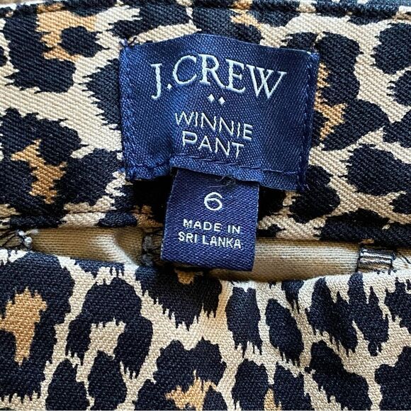 J. Crew Leopard Winnie Pants 6 Ankle Length Animal Print - Picture 2 of 11